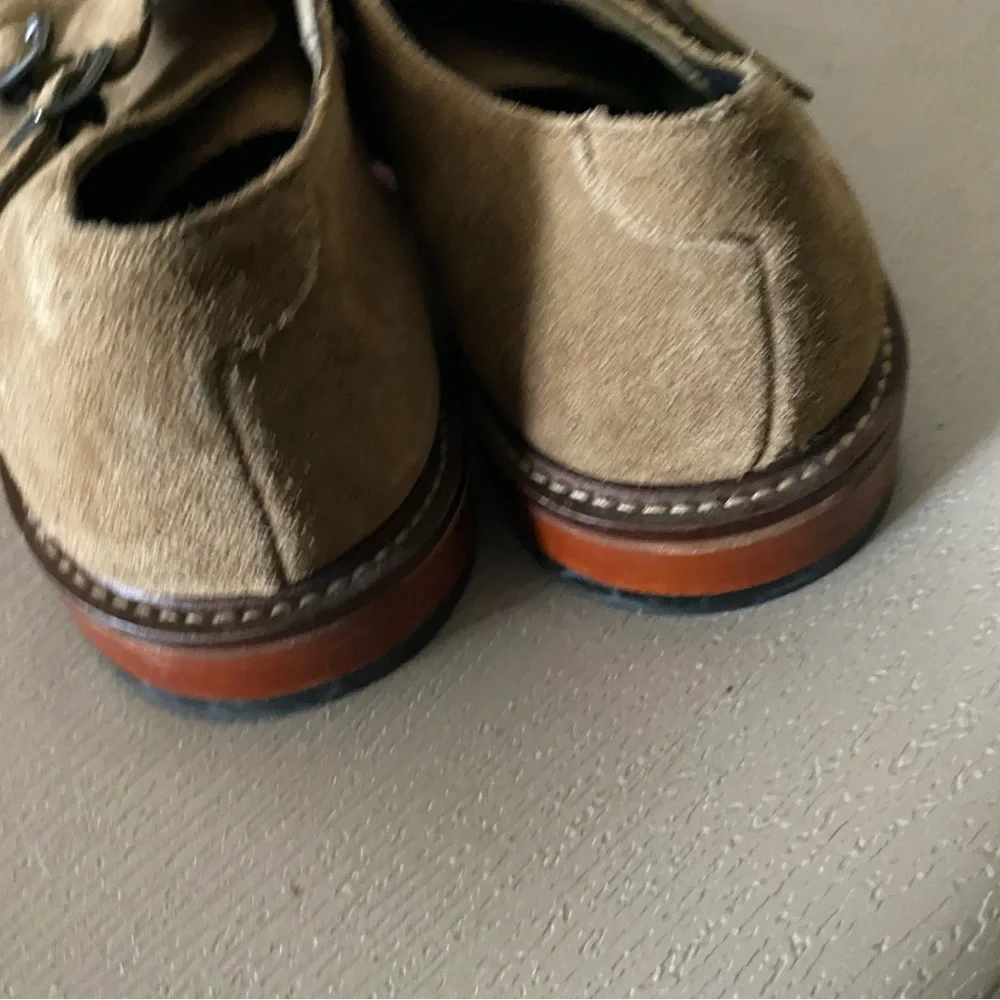 Banana Republic Marden tan Suede Double Monk derby oxfords Shoe men 8.5